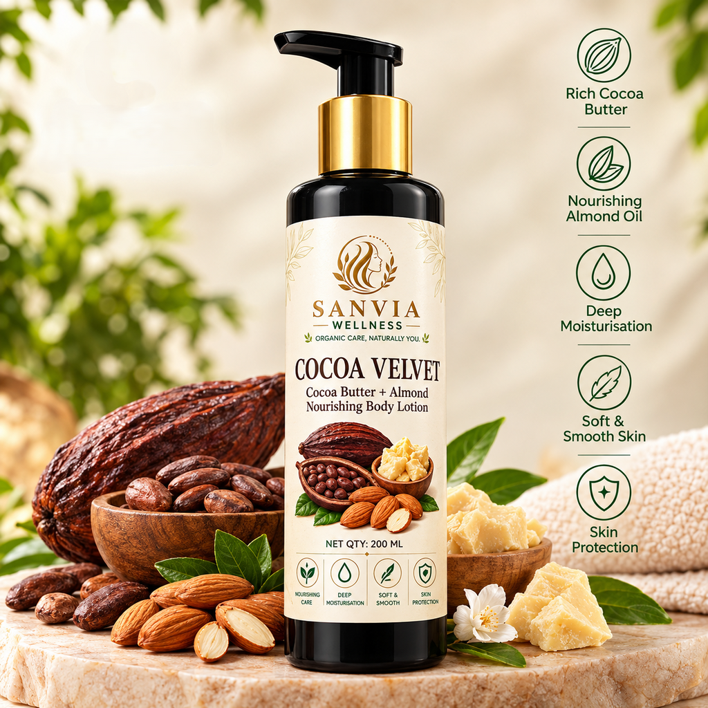 COCOA VELVET – Cocoa Butter + Almond Nourishing Body Lotion