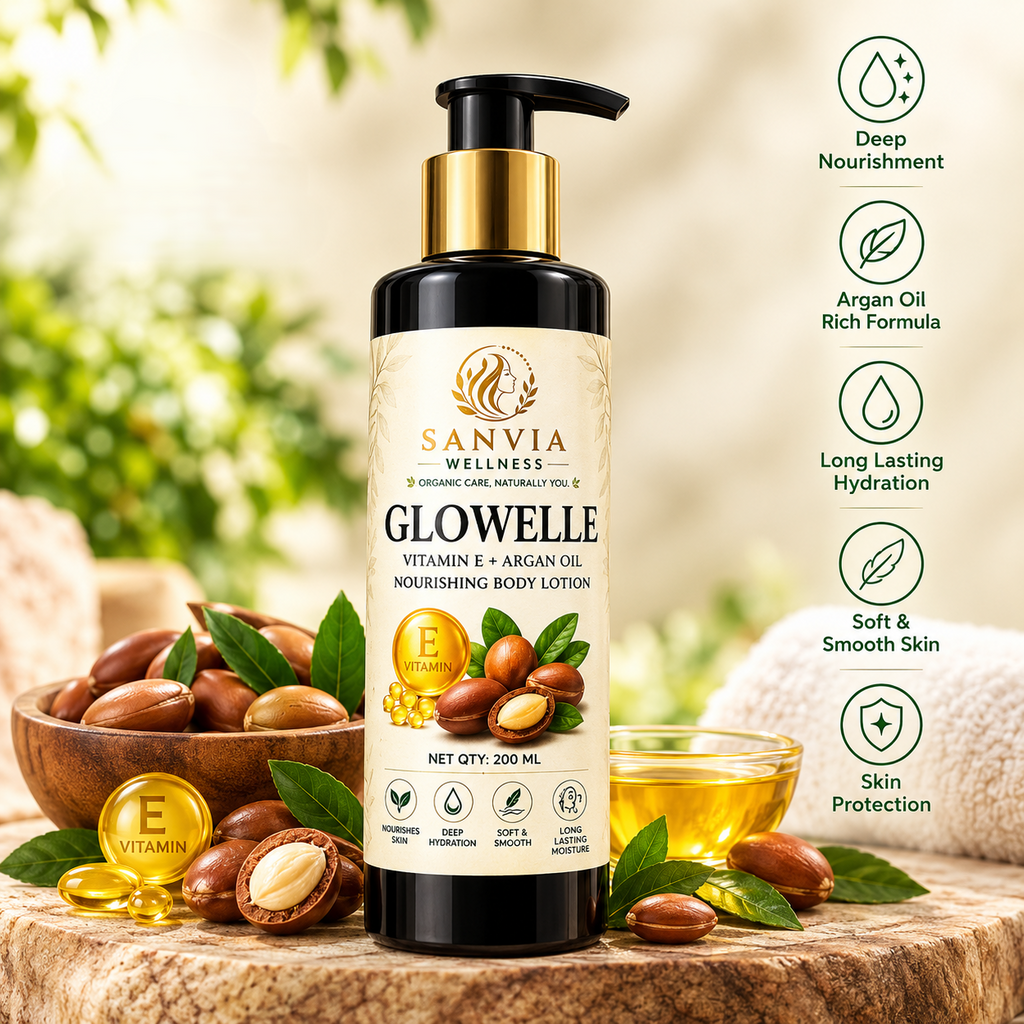 Glowelle – Vitamin E + Argan Oil Nourishing Body Lotion