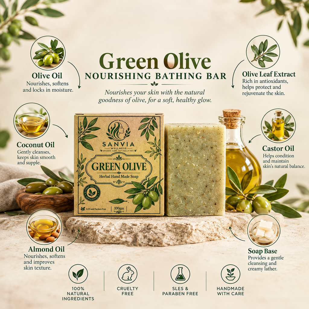 Olive Oil Handmade Soap Bar – Nourishing Natural Bathing Bar 100g