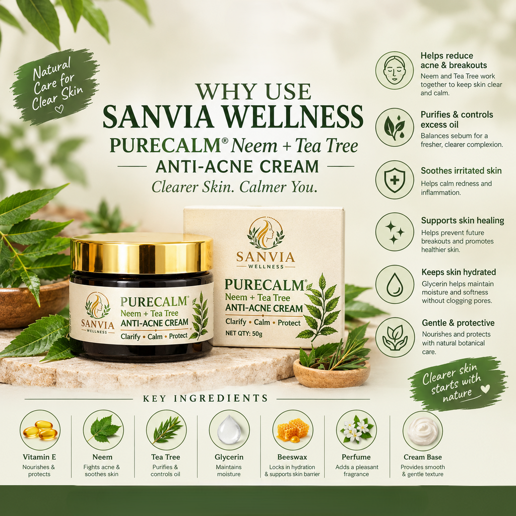 PURECALM- Neem + Tea Tree Anti-Acne Cream