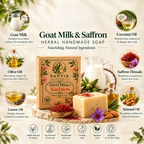 Goat Milk & Saffron Handmade Soap Bar – Luxury Moisturising Bathing Bar 100g