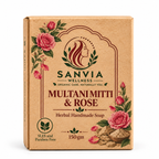 Multani Mitti & Rose Herbal Handmade Soap Bar – Deep Cleanse & Soothe 150g