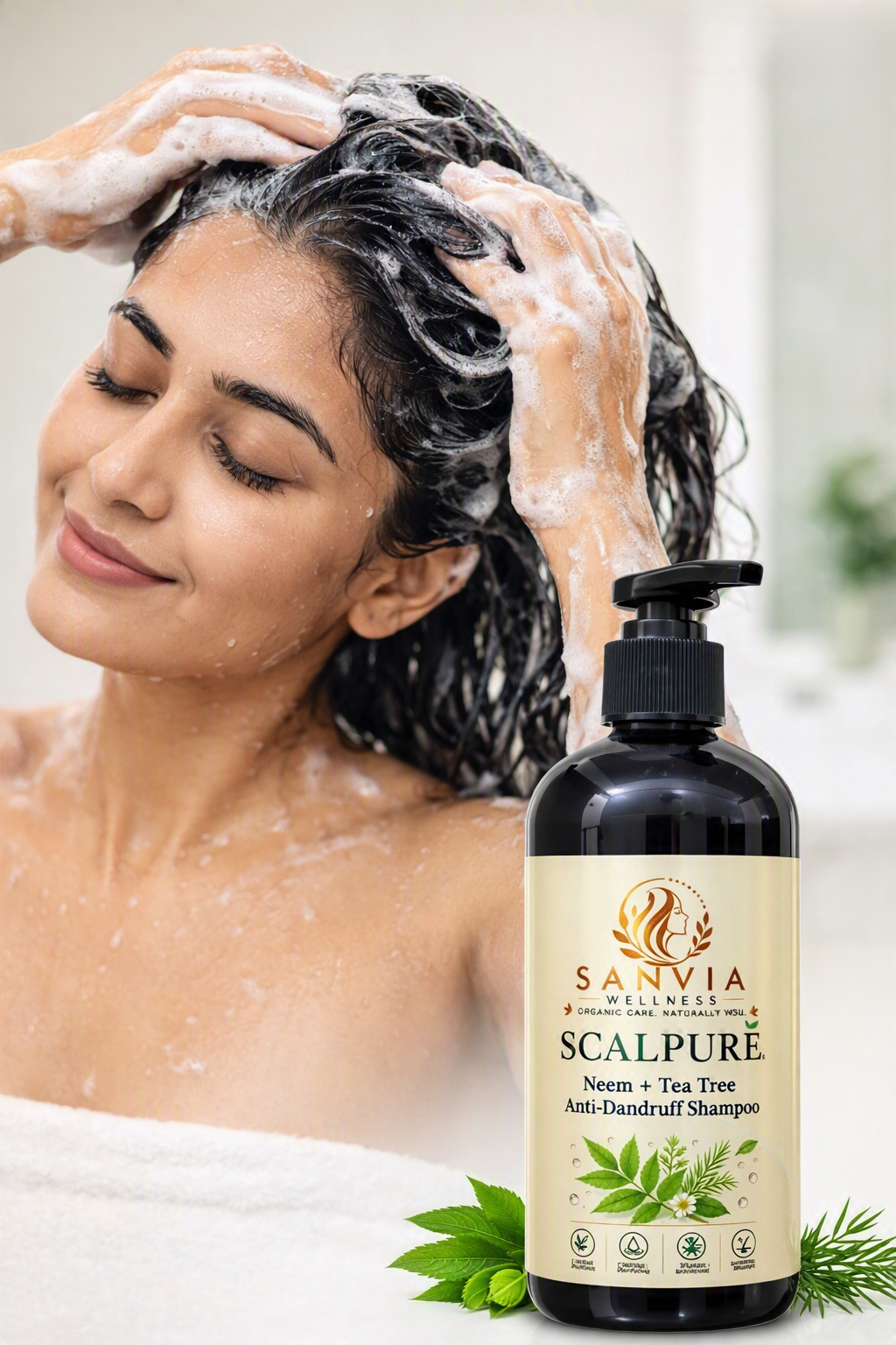 SCALPURE Neem + Tea Tree Anti-Dandruff Shampoo