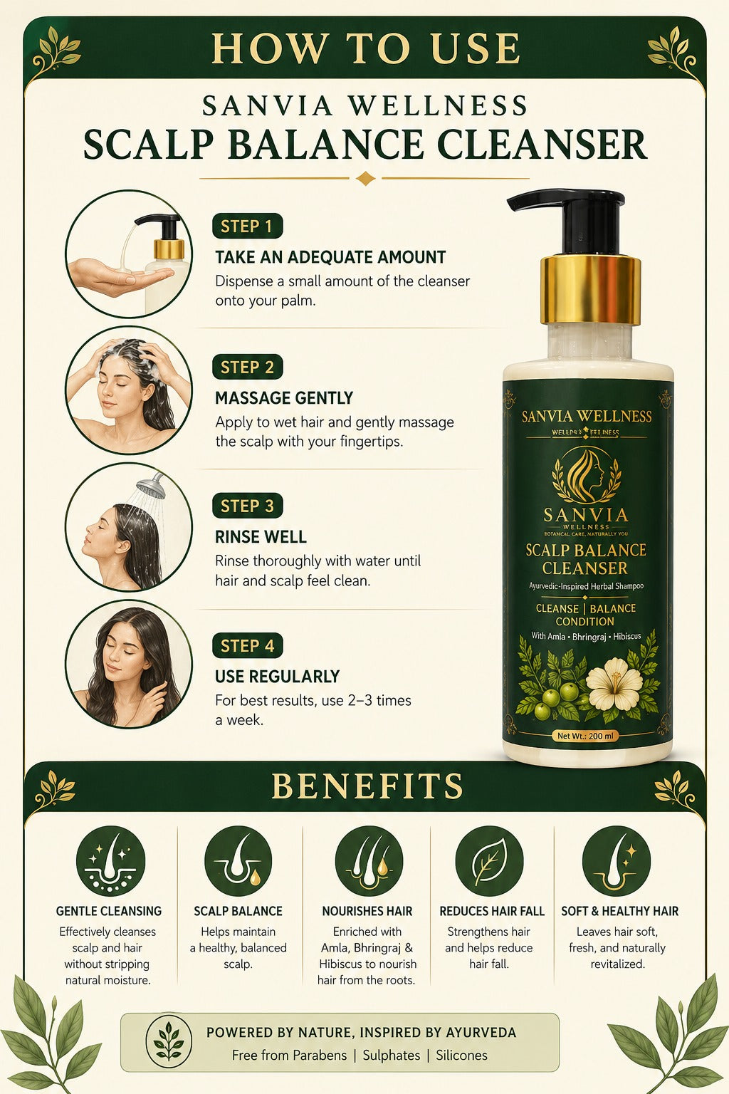 Scalp Balance Cleanser – Ayurvedic Inspired Herbal Shampoo