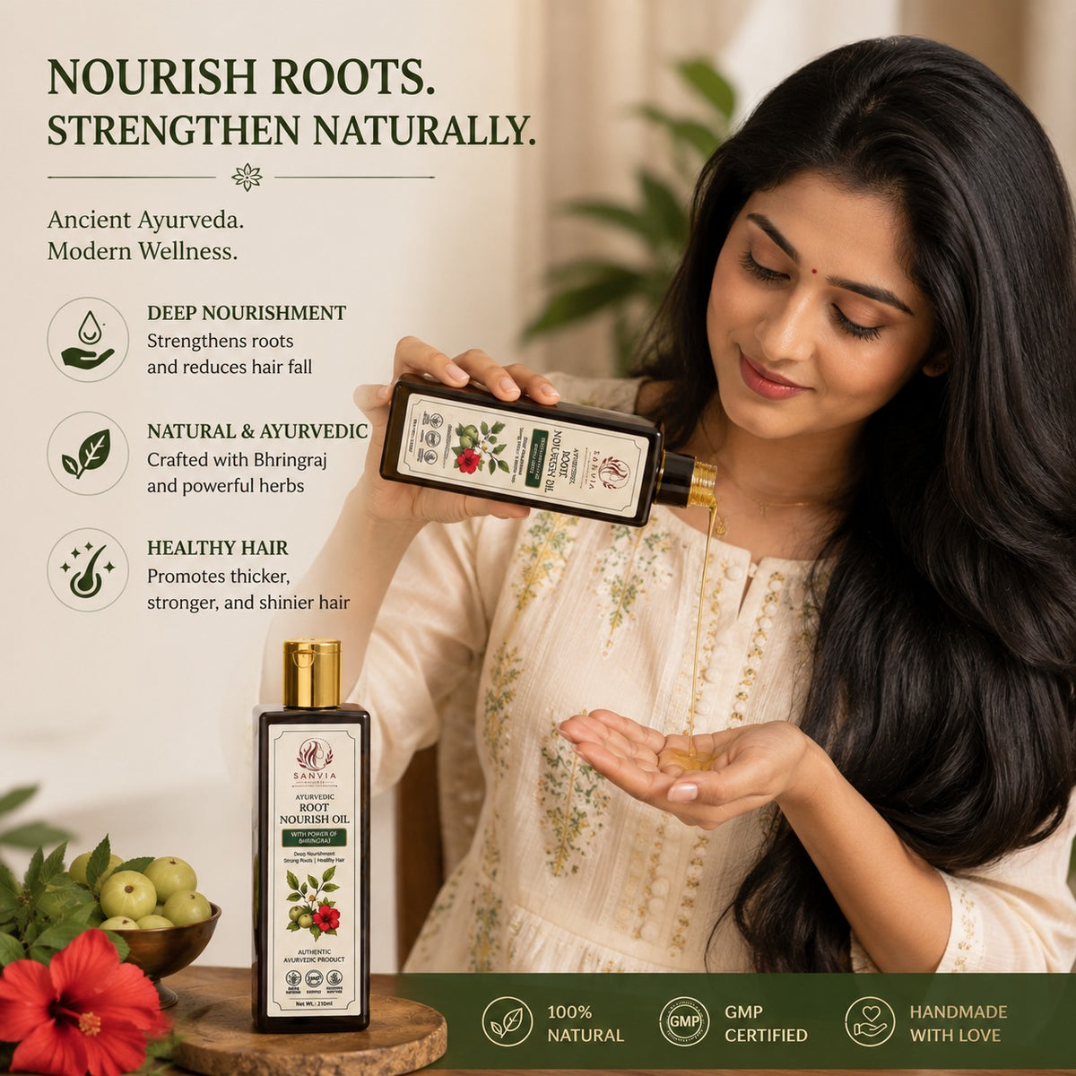 Ayurvedic Root Nourish Oil with Bhringraj