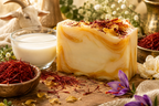 Goat Milk & Saffron Handmade Soap Bar – Luxury Moisturising Bathing Bar 100g