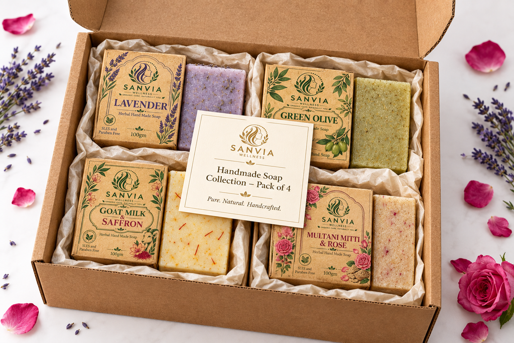 Handmade Soap Collection – Pack of 4 Brown Box